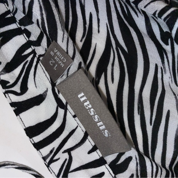 Sussan dress sleeveless viscose black white zebra midi length size 12 - Picture 7 of 7